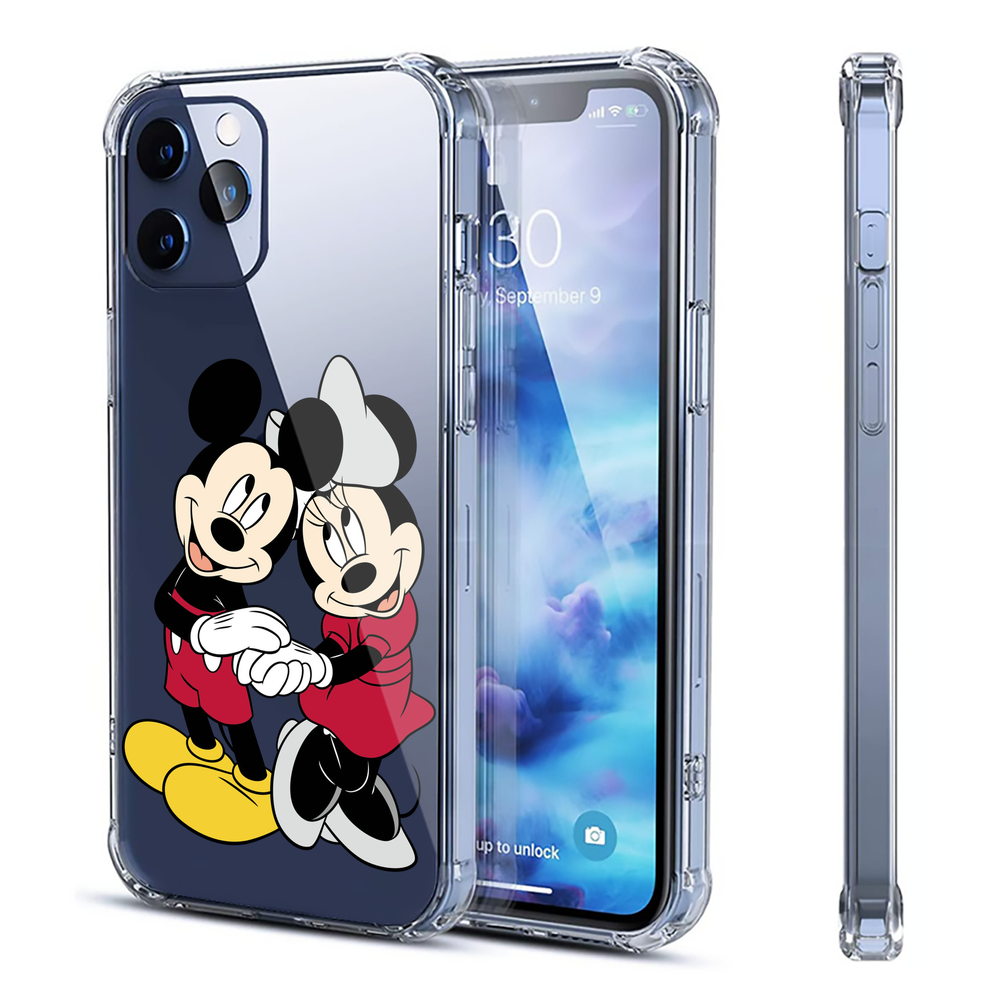 （画像用） ミッキーマウス Mickey Mouse 【iPhone 12シリーズ対応】透明スマホケース（クリアソフトケース）